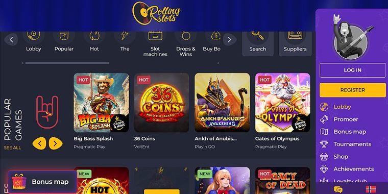 Skjermbilde av Rolling Slots casino