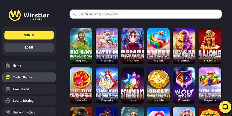 Skjermbilde av Winstler casino